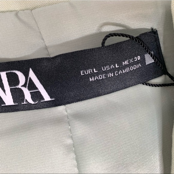 Zara Double Breasted Vest Blazer Green Size L NWT - Picture 14 of 17